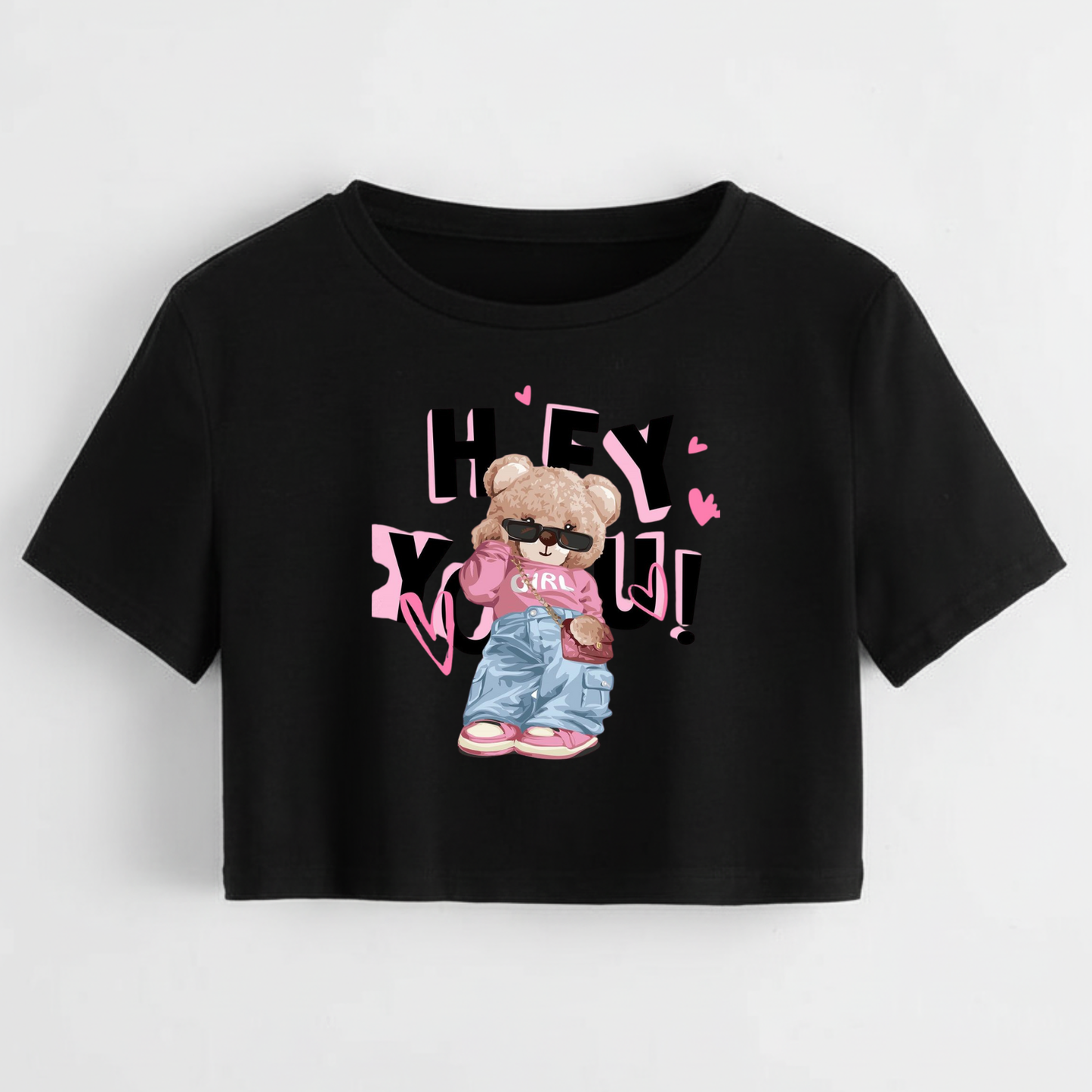 Crop Top With "Hey You" Printed
