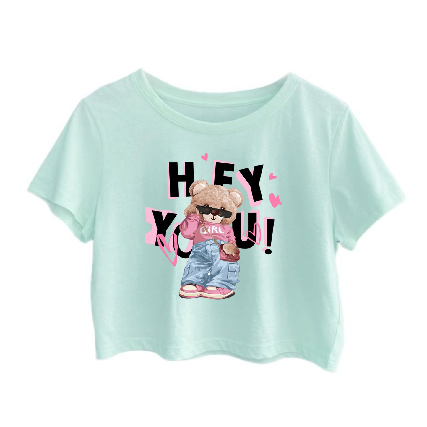 Crop Top With "Hey You" Printed