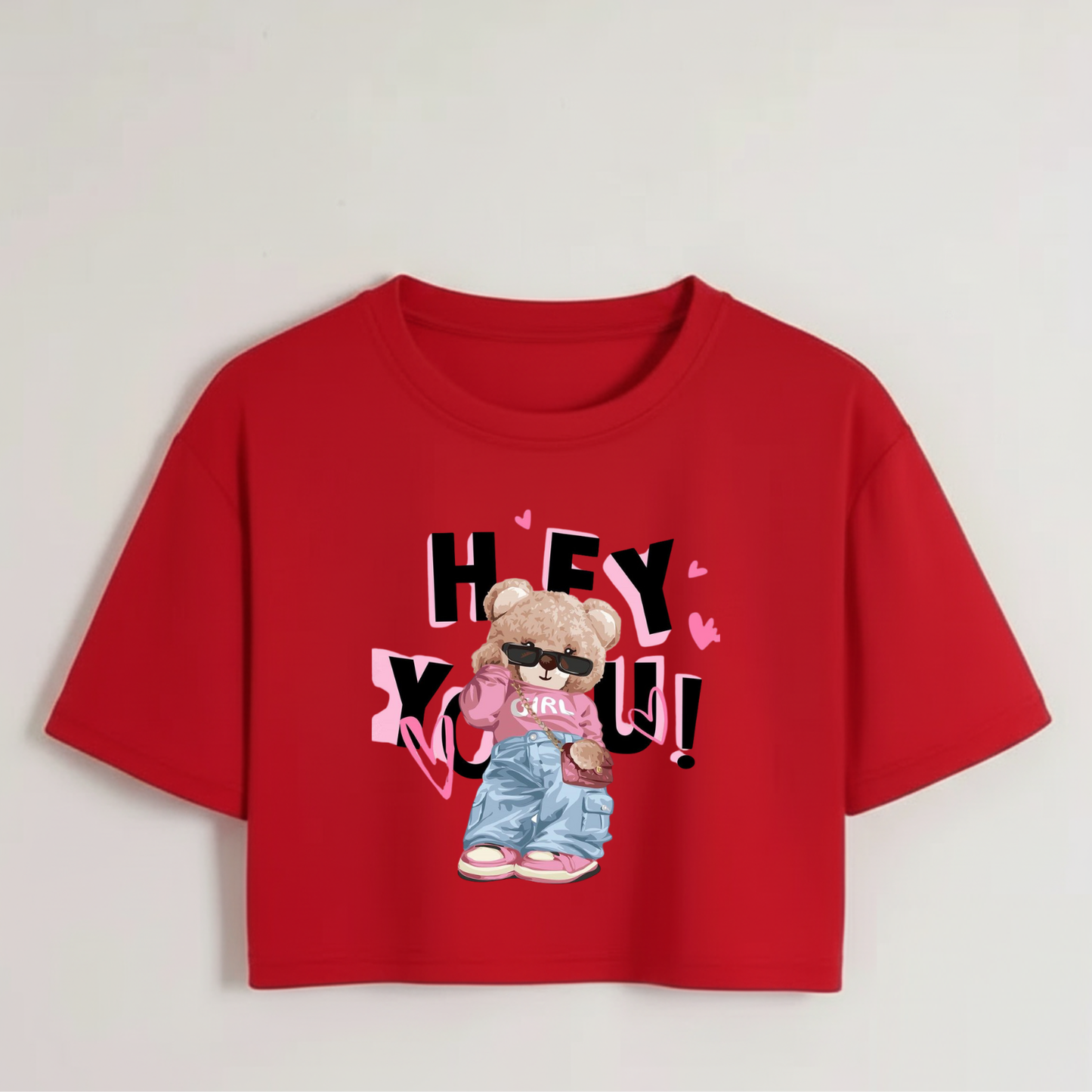 Crop Top With "Hey You" Printed