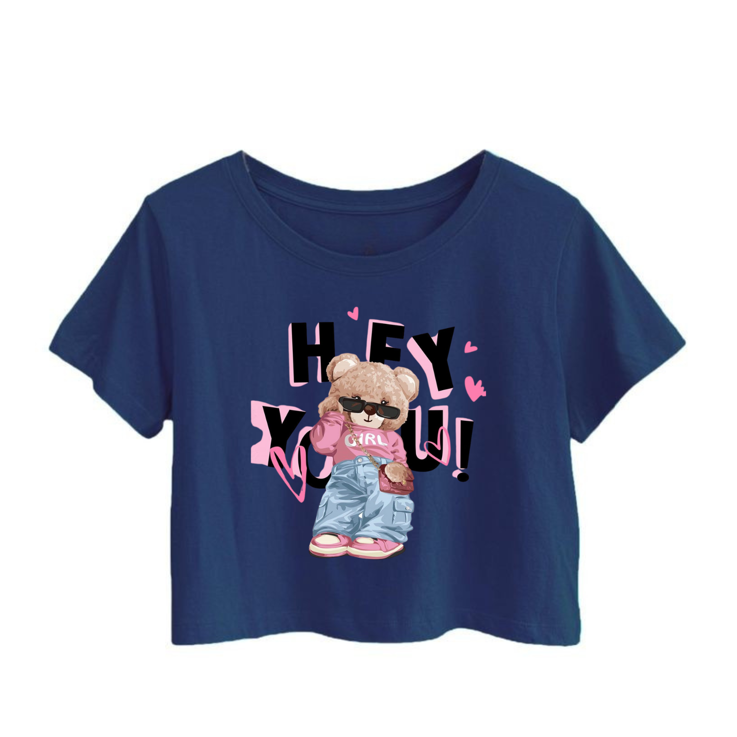 Crop Top With "Hey You" Printed
