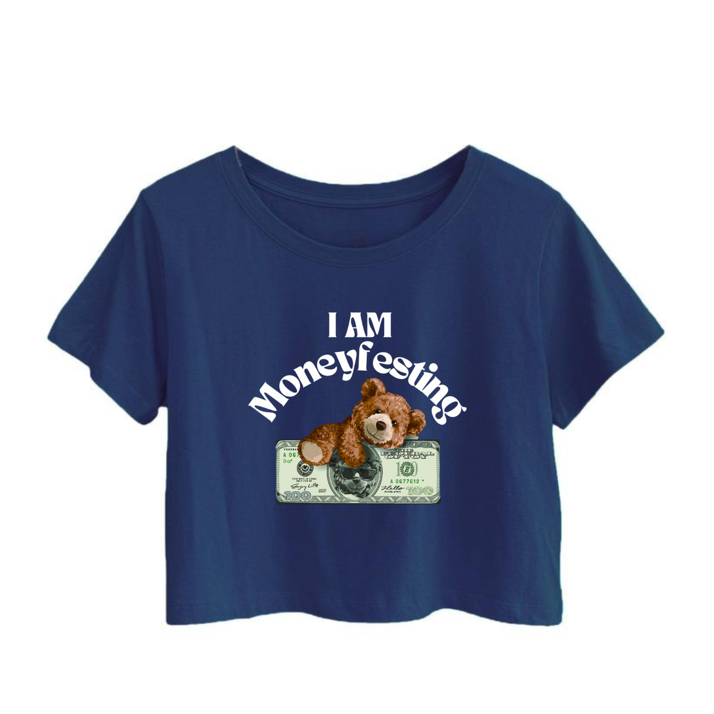 Crop Top With "I Am Moneyfesting" Printed