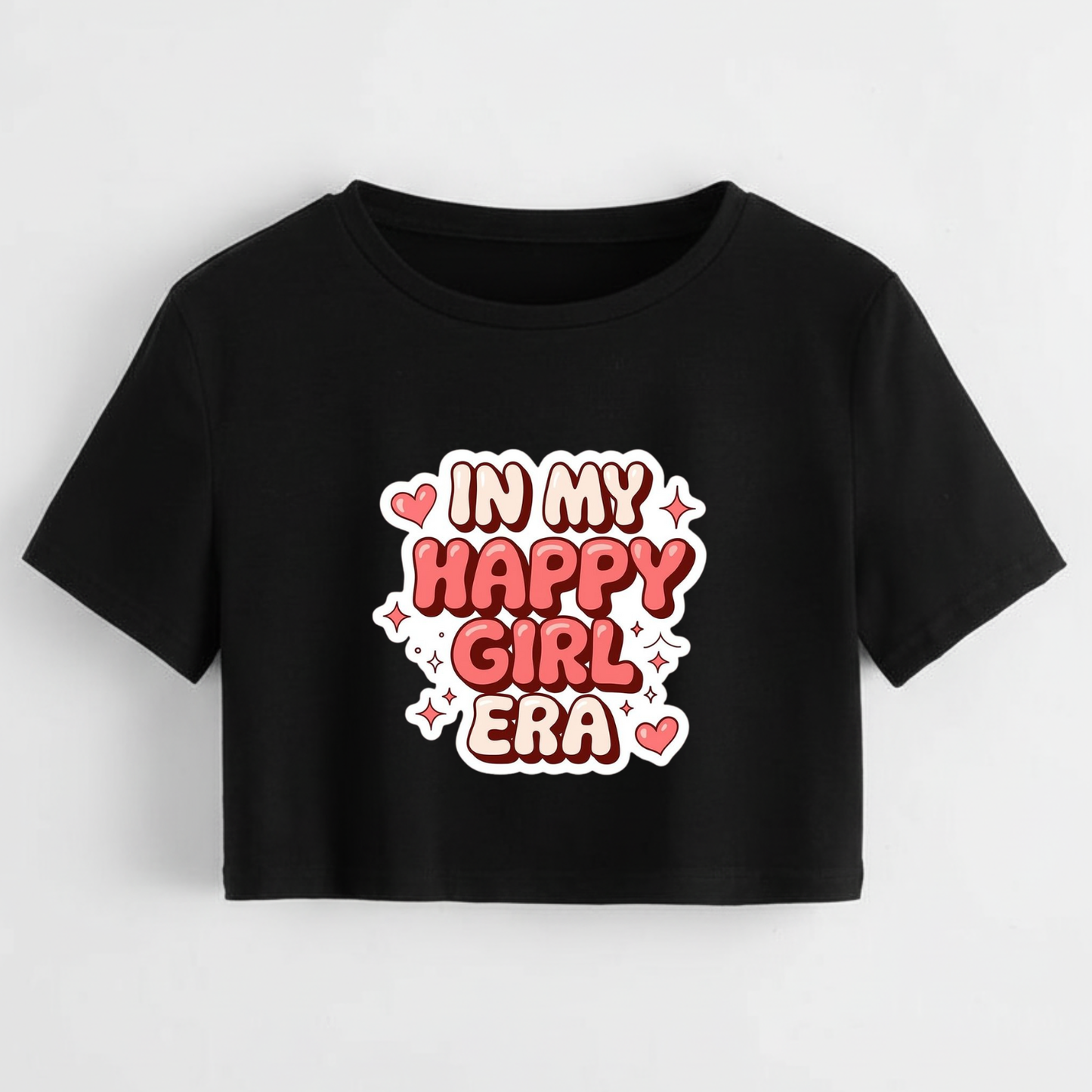 Crop Top With "In My Happy Girl Era" Printed