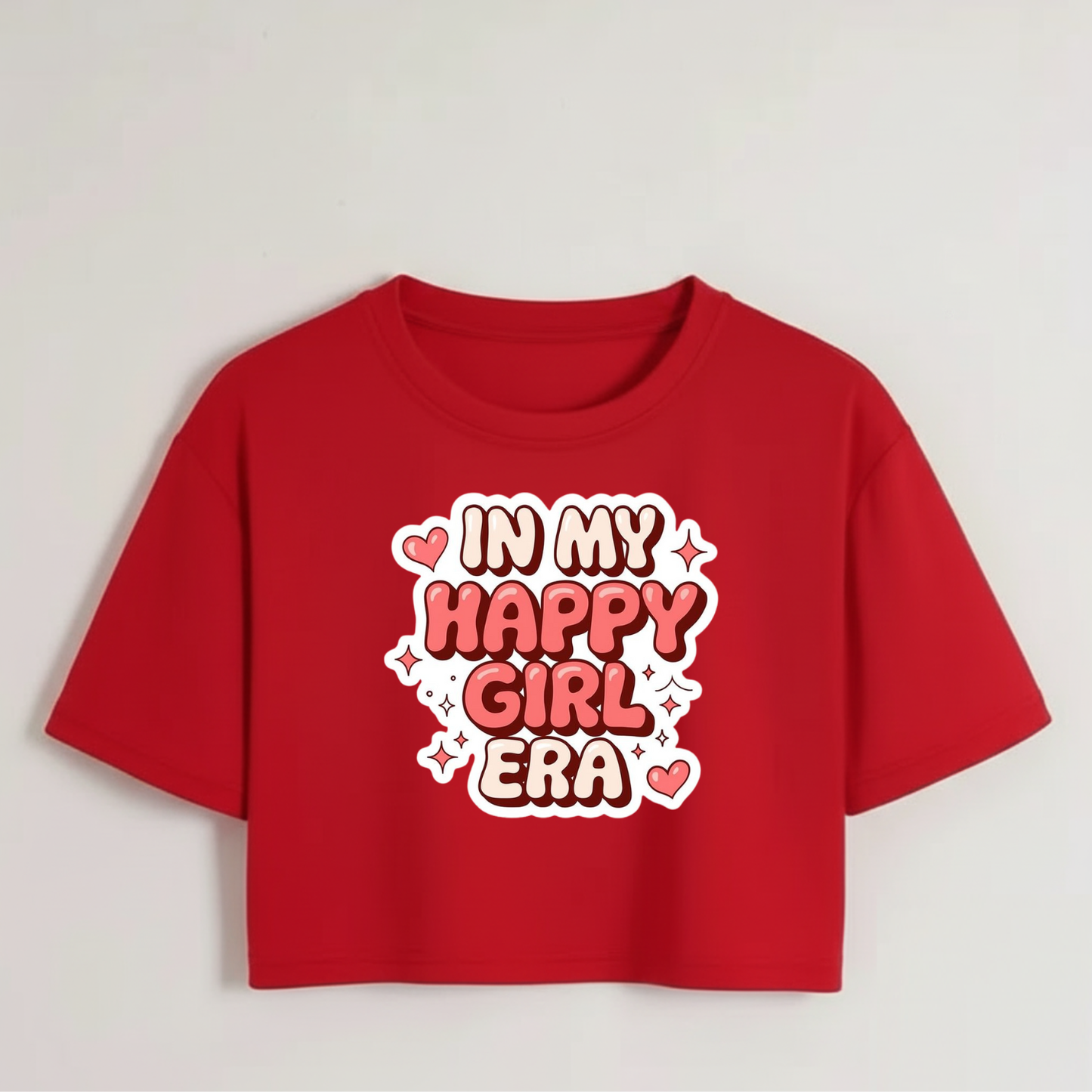 Crop Top With "In My Happy Girl Era" Printed