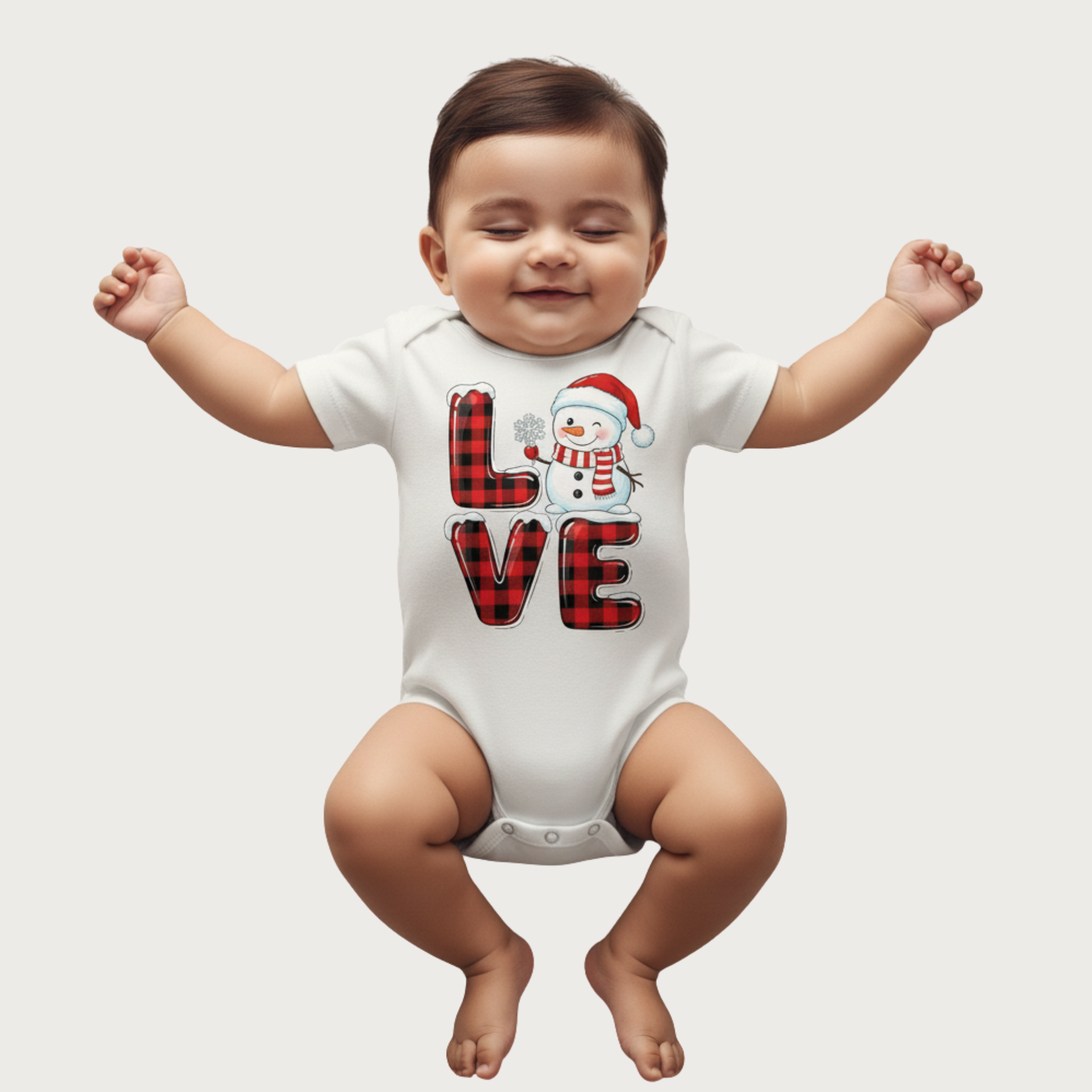 Special Onesies, LOVE" snowman bodysuit Half Sleeve Romper