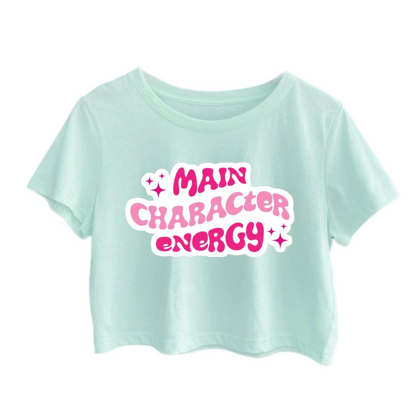 Crop Top With "Main Character Energy" Printed