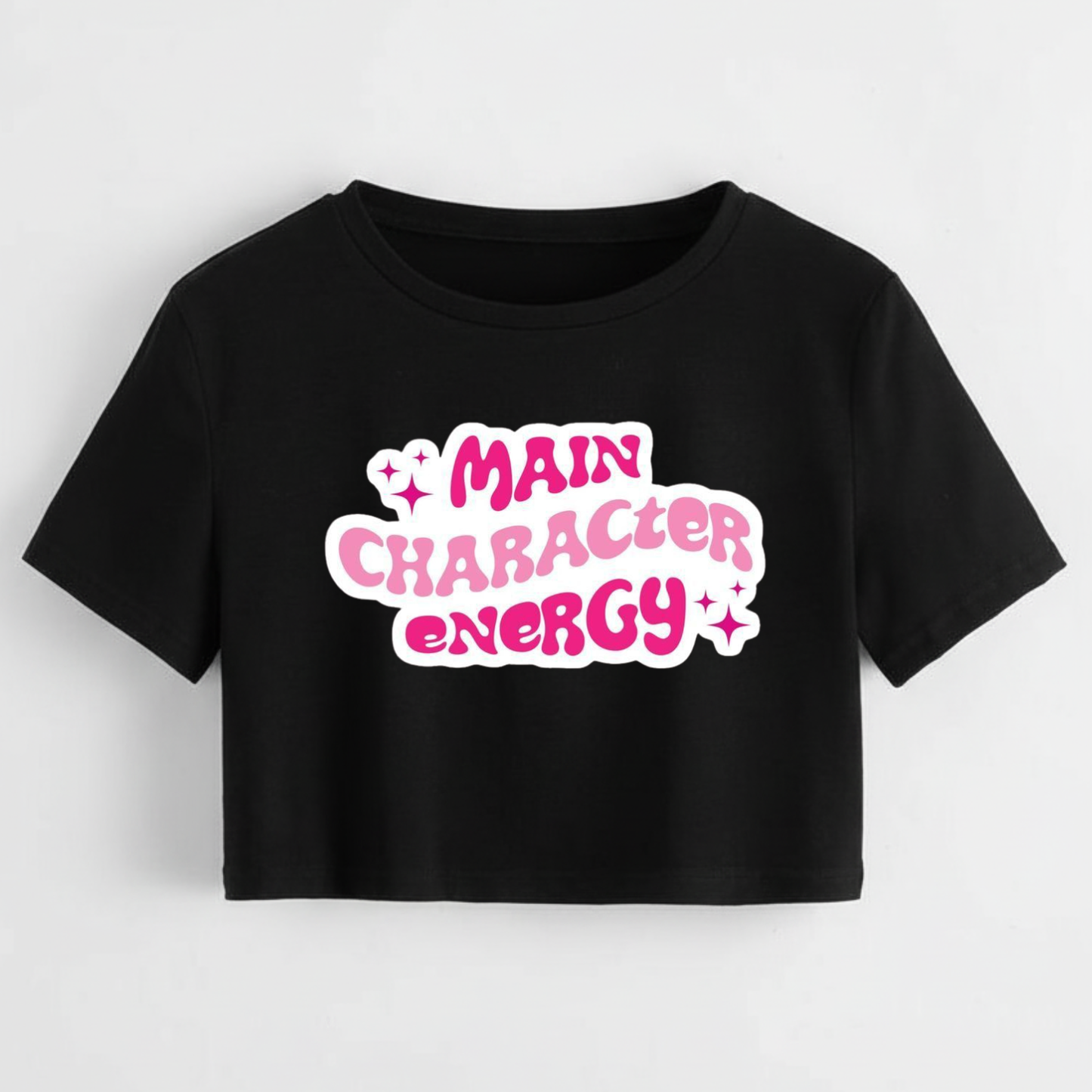 Crop Top With "Main Character Energy" Printed