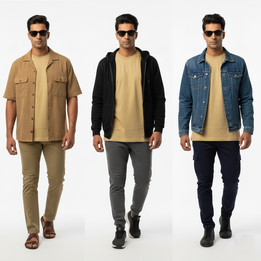 Men's Taupe Oversized T-Shirt
