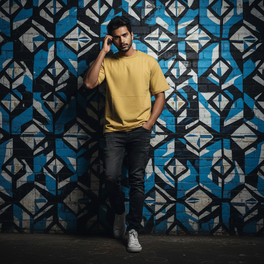 Men's Taupe Oversized T-Shirt
