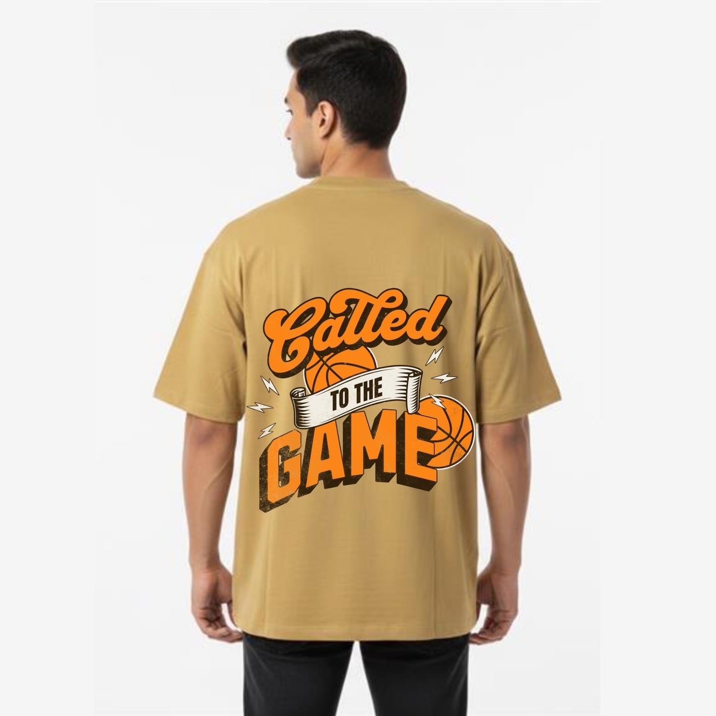 Men's Oversized T-Shirt With "Called to the Game" Printed