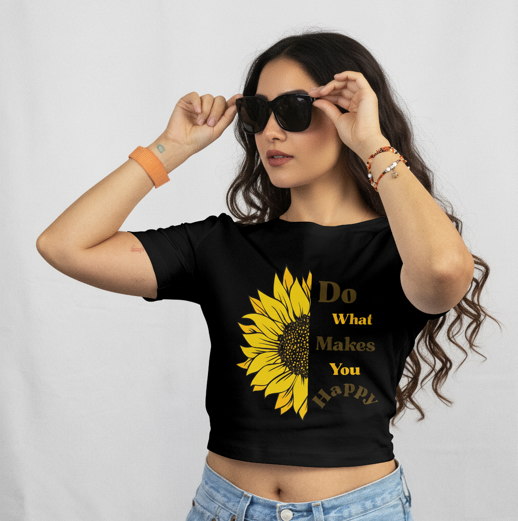 Crop Top With "Do What Makes You Happy" Print