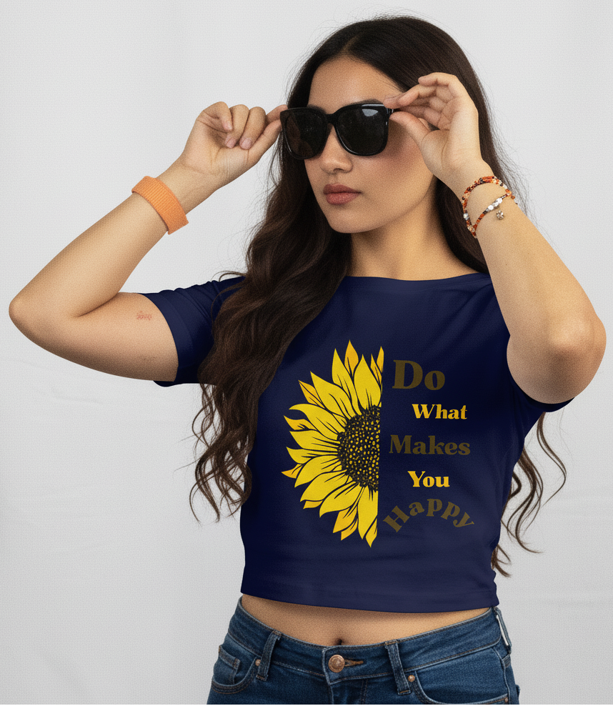 Crop Top With "Do What Makes You Happy" Print