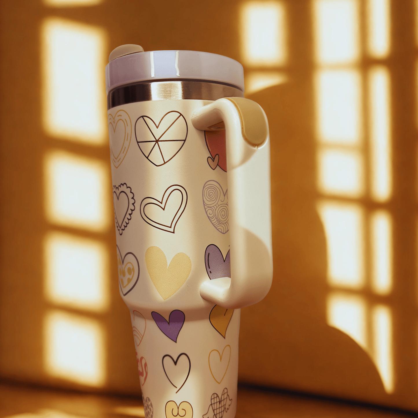 Tumbler With Beautiful Printed - Multiple Hearts - RoMan Creations