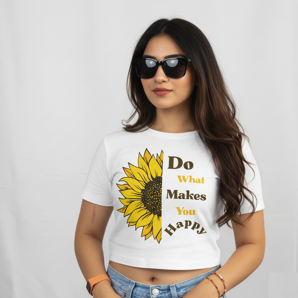 Crop Top With "Do What Makes You Happy" Print