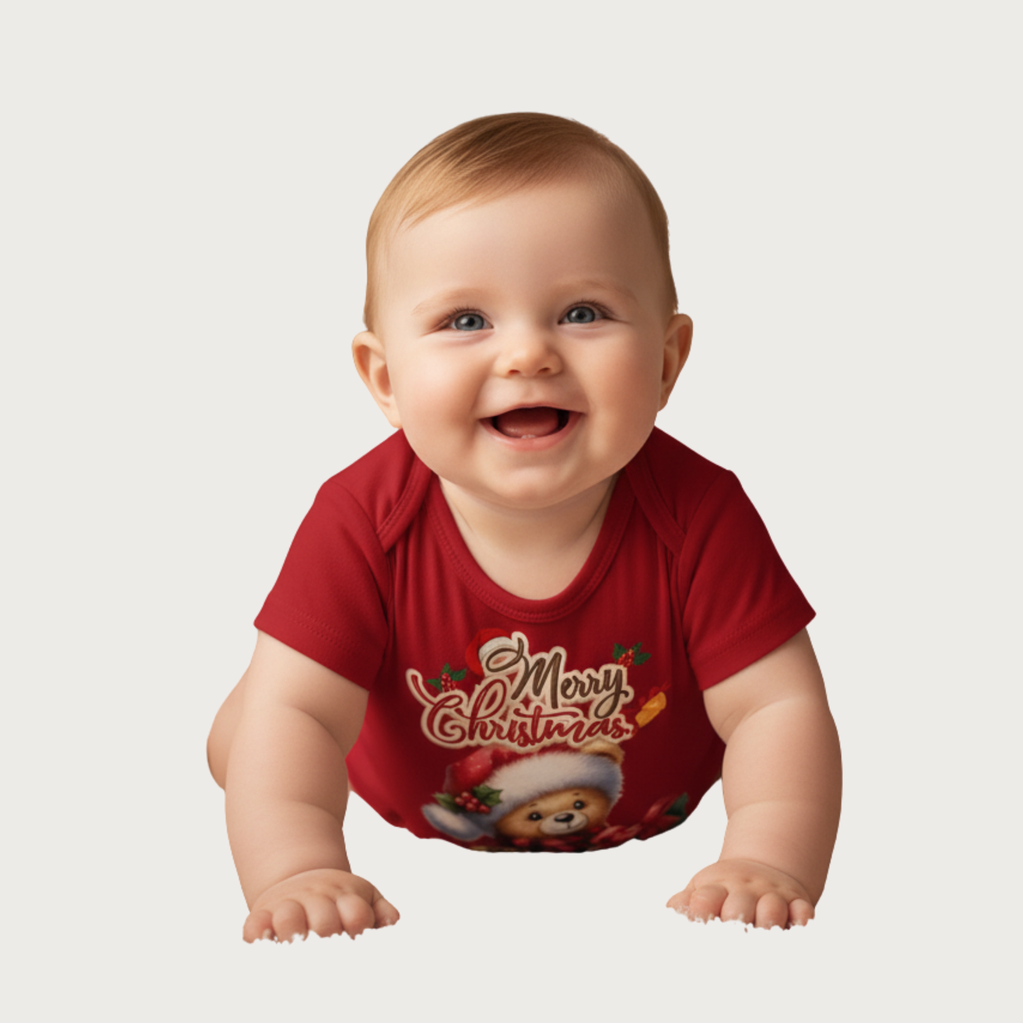 Special Santa Teddy Bear Christmas Design Onesies, Unisex Baby Romper