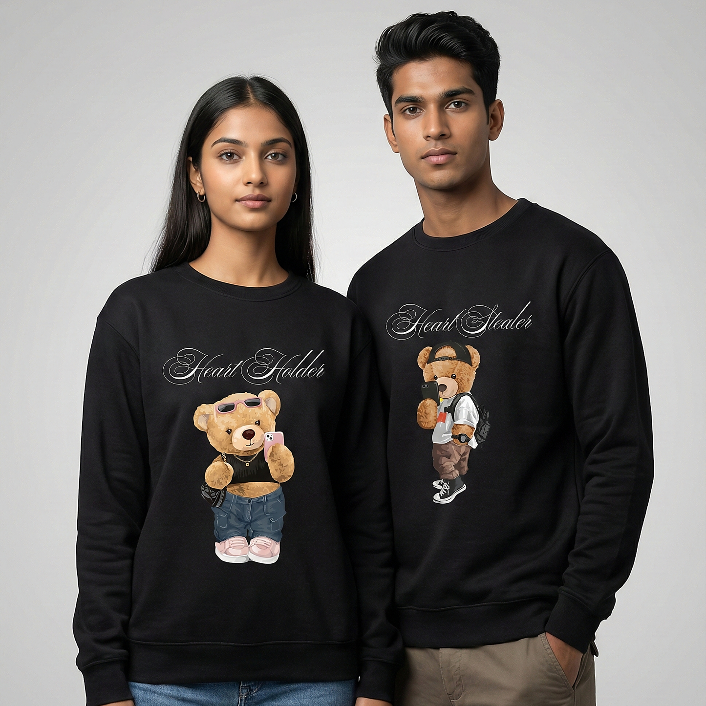 Heart Stealer and Heart Holder couple Sweatshirt Combo