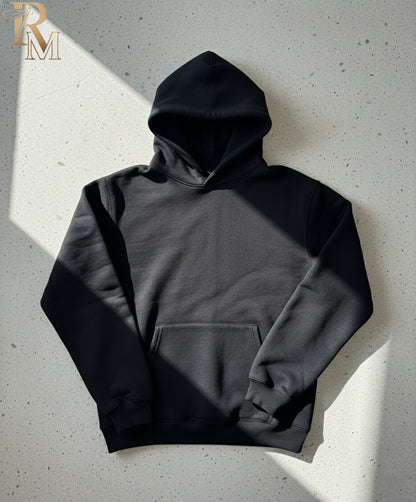 Heavyweight Essential Black Hoodie (350 GSM)