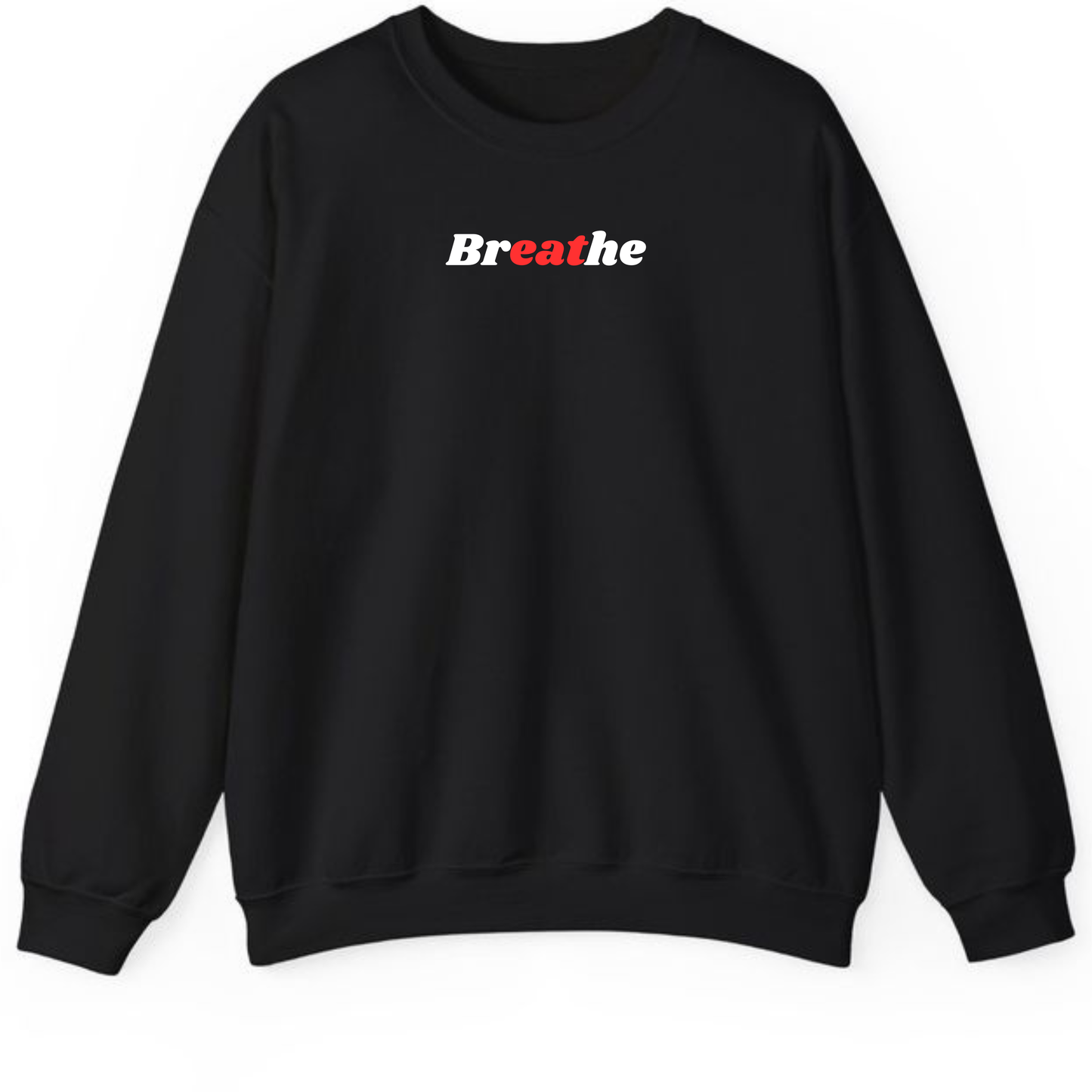 Breathe Statement Sweatshirt | Black Crewneck Pullover