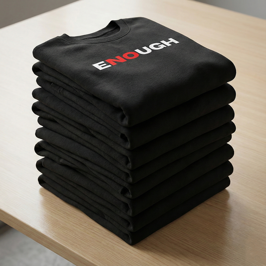 "Enough" Black Crewneck Sweatshirt | Bold Statement Print