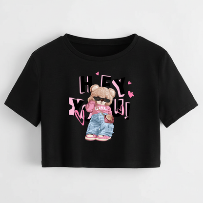Crop Top With "Hey You" Printed