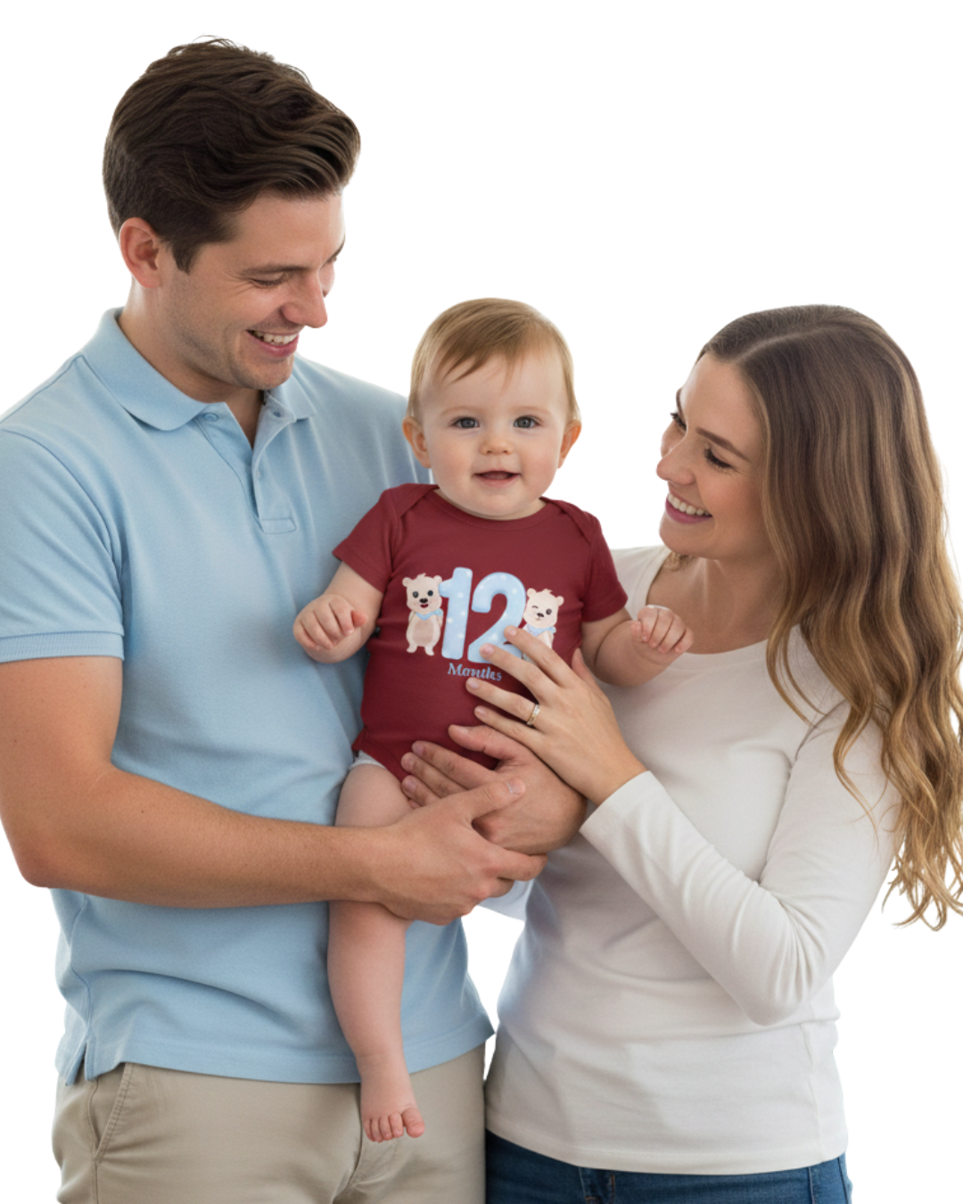 Unisex Baby Monthly Milestone Onesie Set (1-12 Months) - Blue Bear Rompers