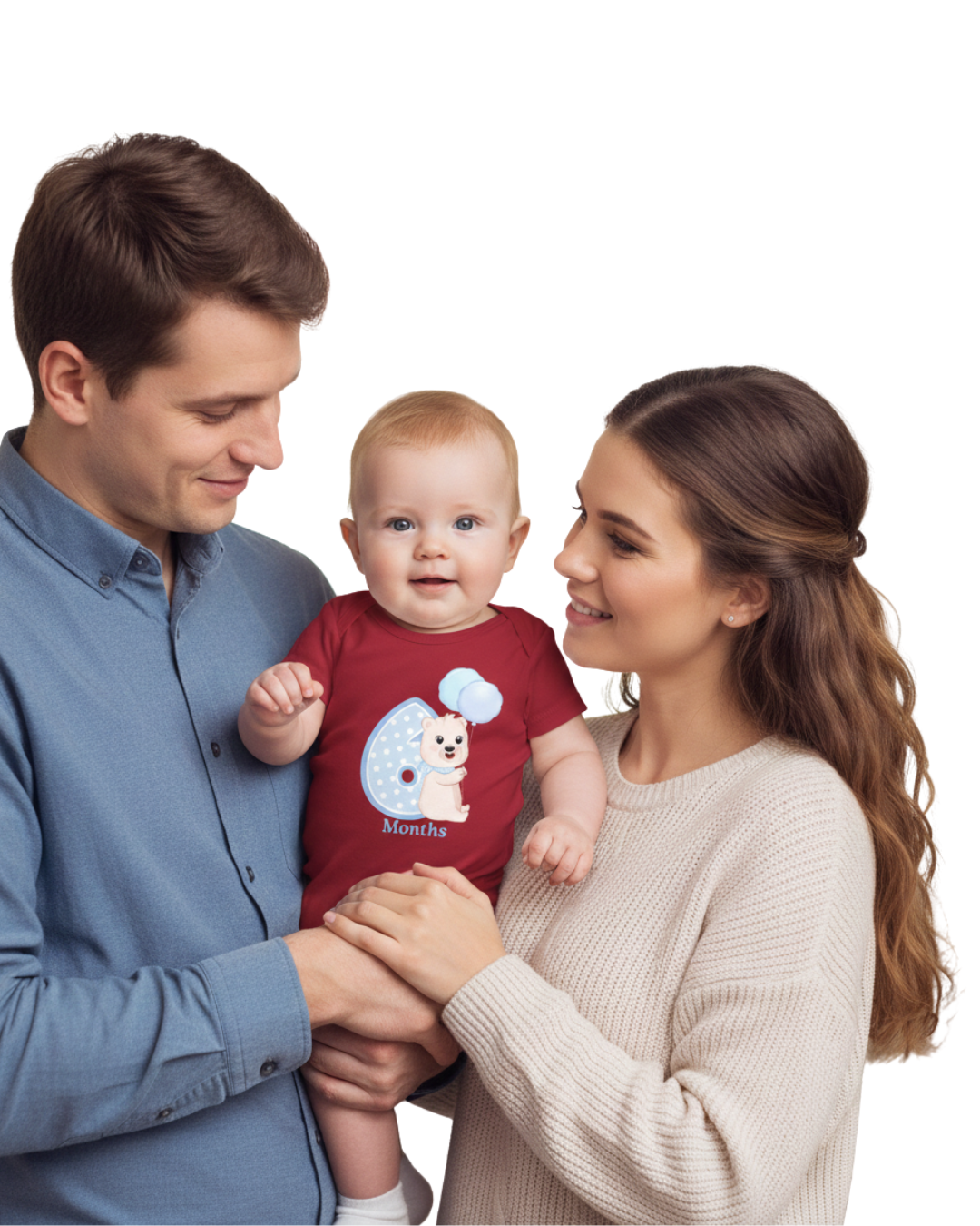 Unisex Baby Monthly Milestone Onesie Set (1-12 Months) - Blue Bear Rompers