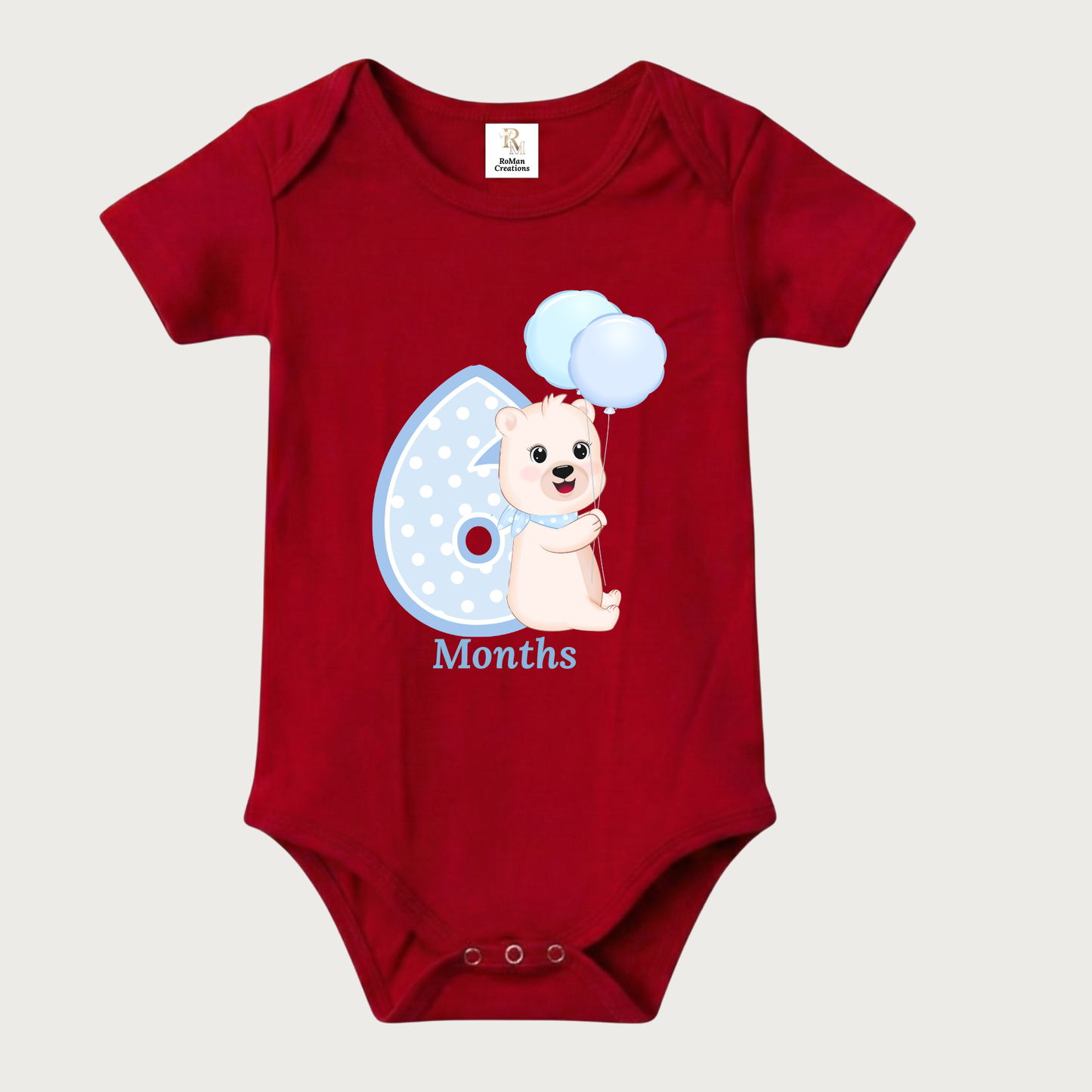 Unisex Baby Monthly Milestone Onesie Set (1-12 Months) - Blue Bear Rompers