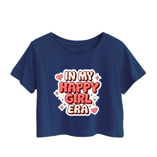 Crop Top With "In My Happy Girl Era" Printed