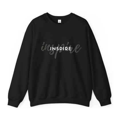 "Inspire" Inspirational White Text Black Unisex Sweatshirt