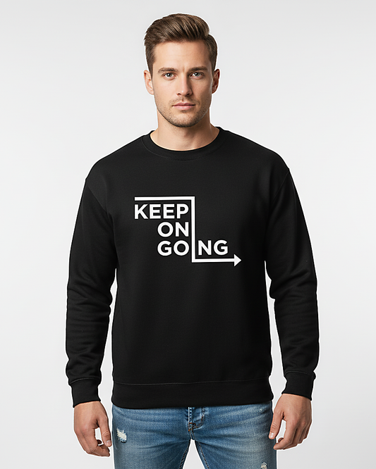 The "Keep on going" Floral Graphic Sweatshirt - Black