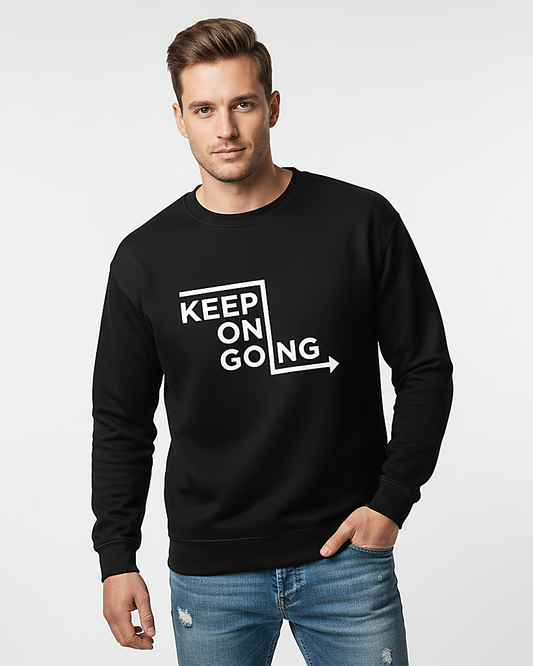 The "Keep on going" Floral Graphic Sweatshirt - Black