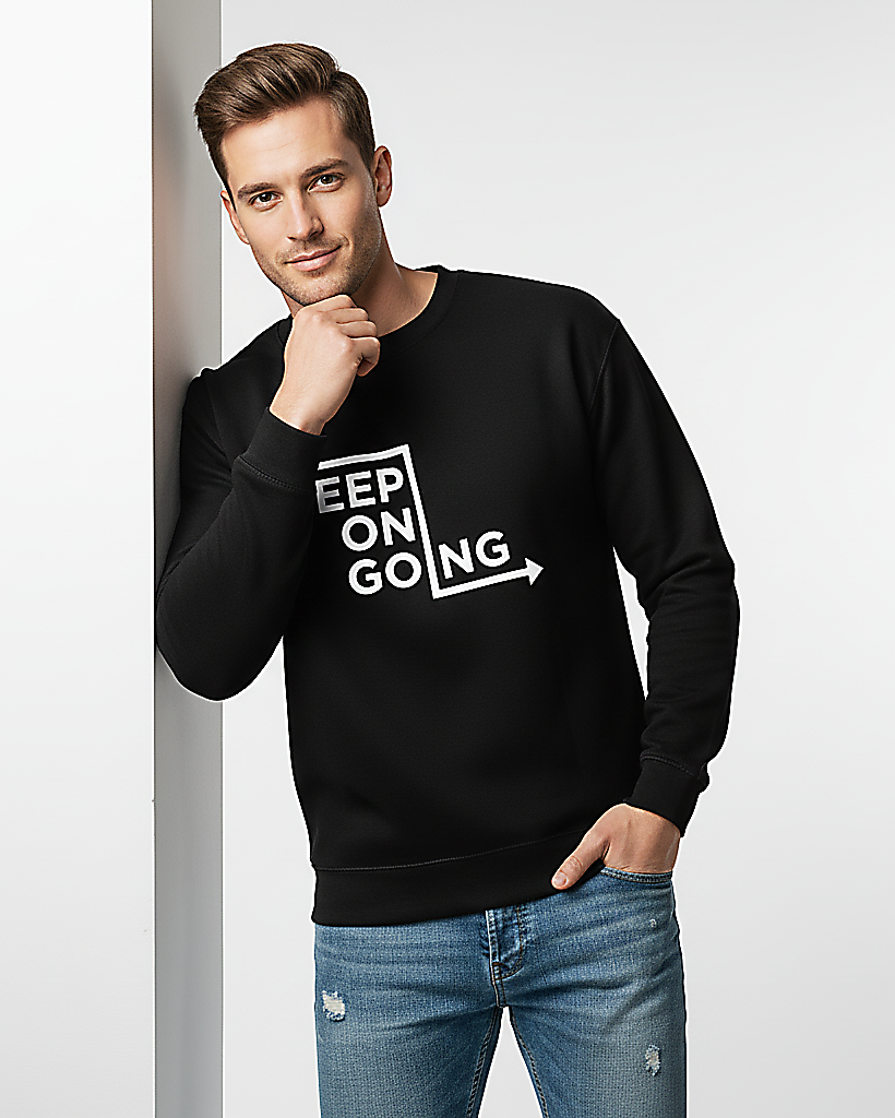 The "Keep on going" Floral Graphic Sweatshirt - Black
