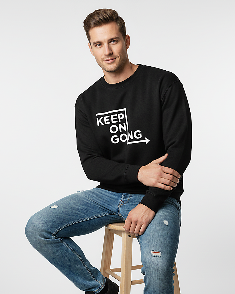 The "Keep on going" Floral Graphic Sweatshirt - Black