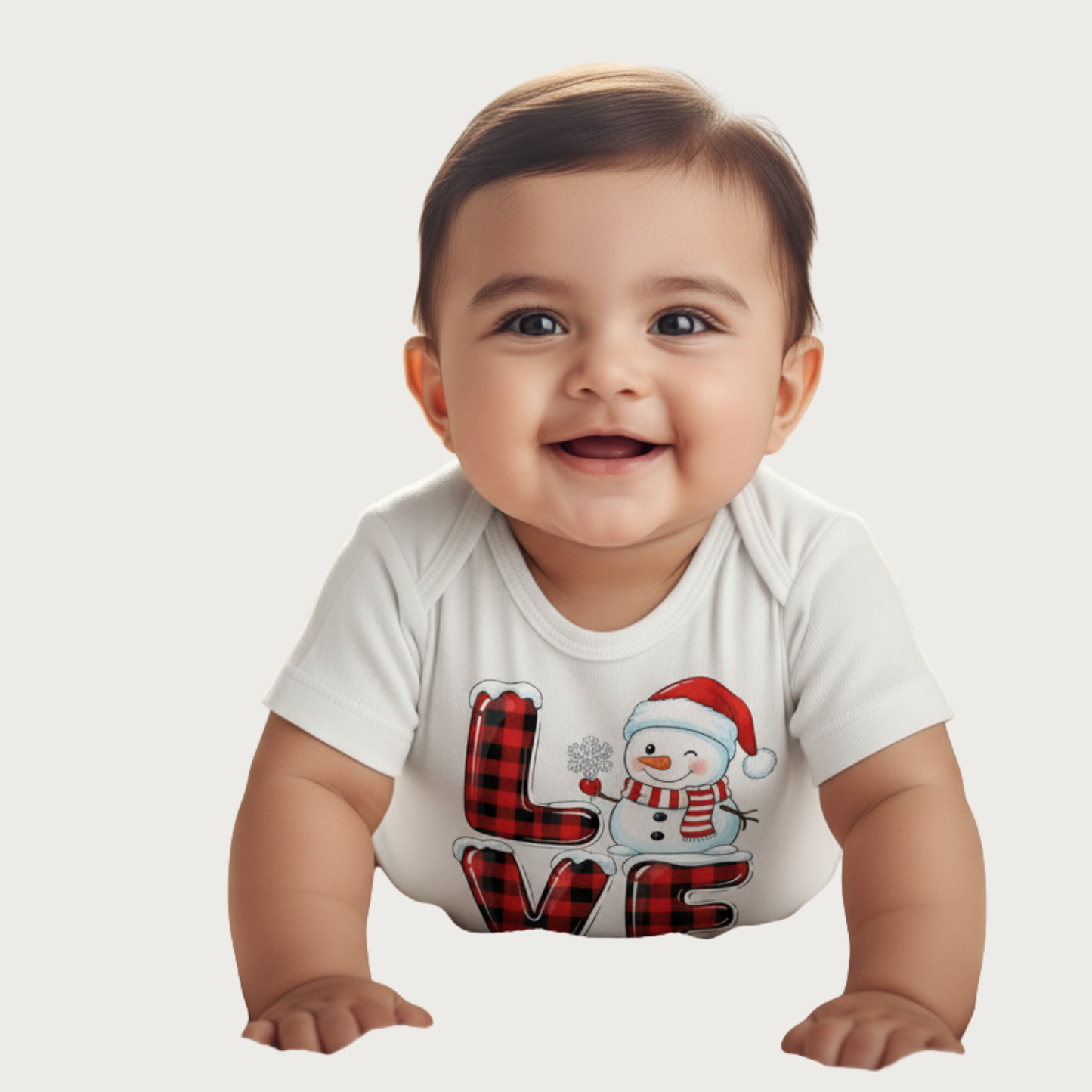 Special Onesies, LOVE" snowman bodysuit Half Sleeve Romper