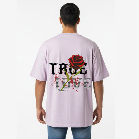Men's Oversized T-Shirt With "True Love" Printed
