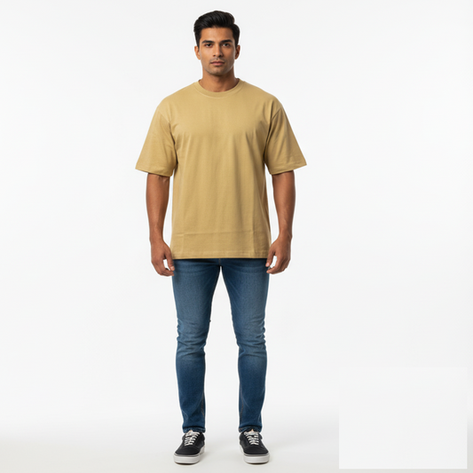Men's Taupe Oversized T-Shirt
