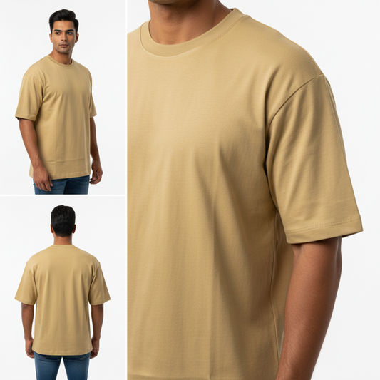 Men's Taupe Oversized T-Shirt