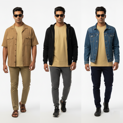 Men's Taupe Oversized T-Shirt