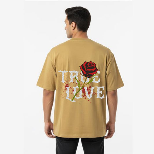 Men's Oversized T-Shirt With "True Love" Printed