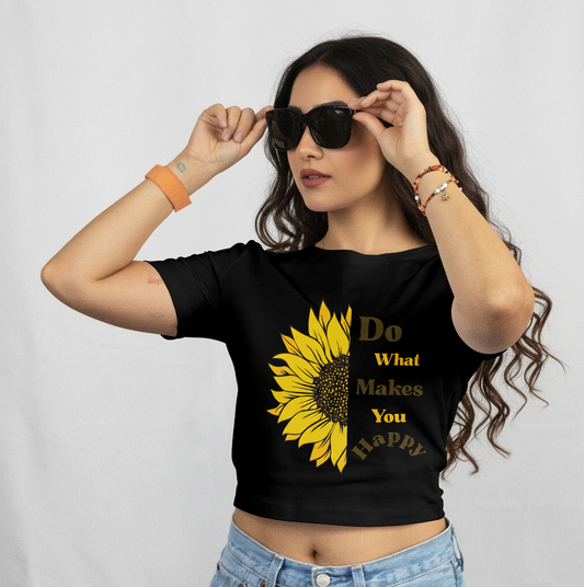 Crop Top With "Do What Makes You Happy" Print