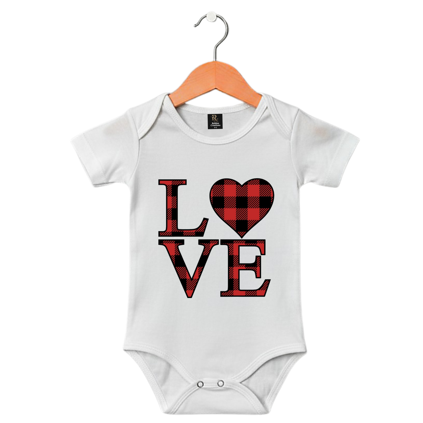 Classic Love Plaid Half Sleeve Romper for Boys & Girls