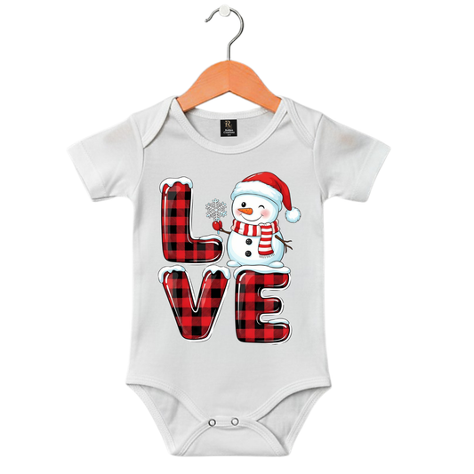 Special Onesies, LOVE" snowman bodysuit Half Sleeve Romper