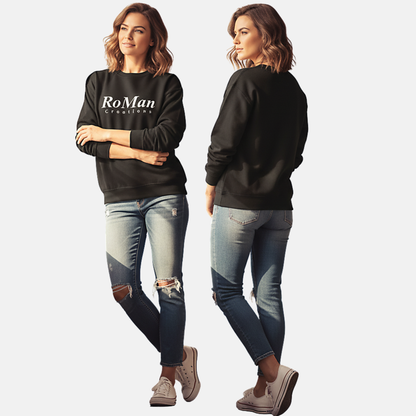 RoMan Creations Classic Black Cotton Unisex Sweatshirt