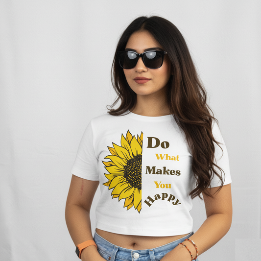 Crop Top With "Do What Makes You Happy" Print