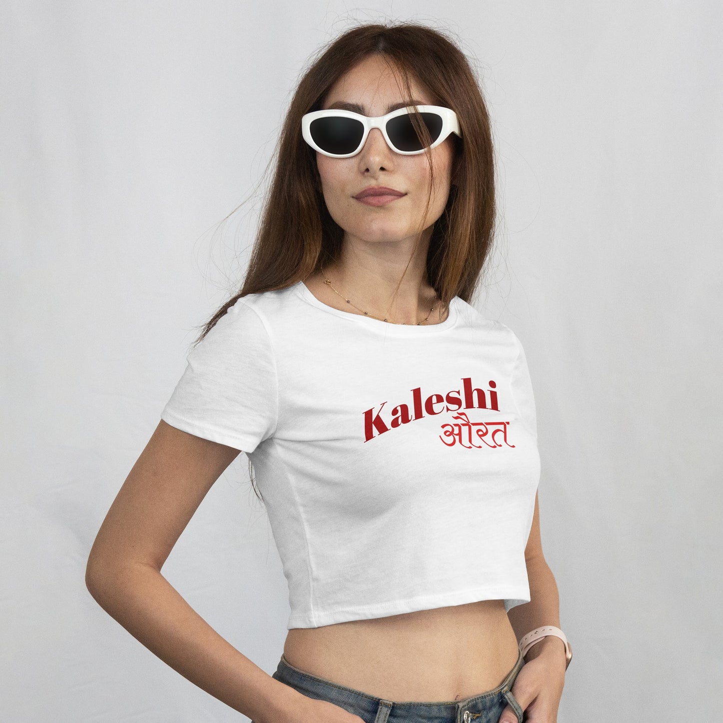 Crop Top With "Kaleshi Aurat" Print